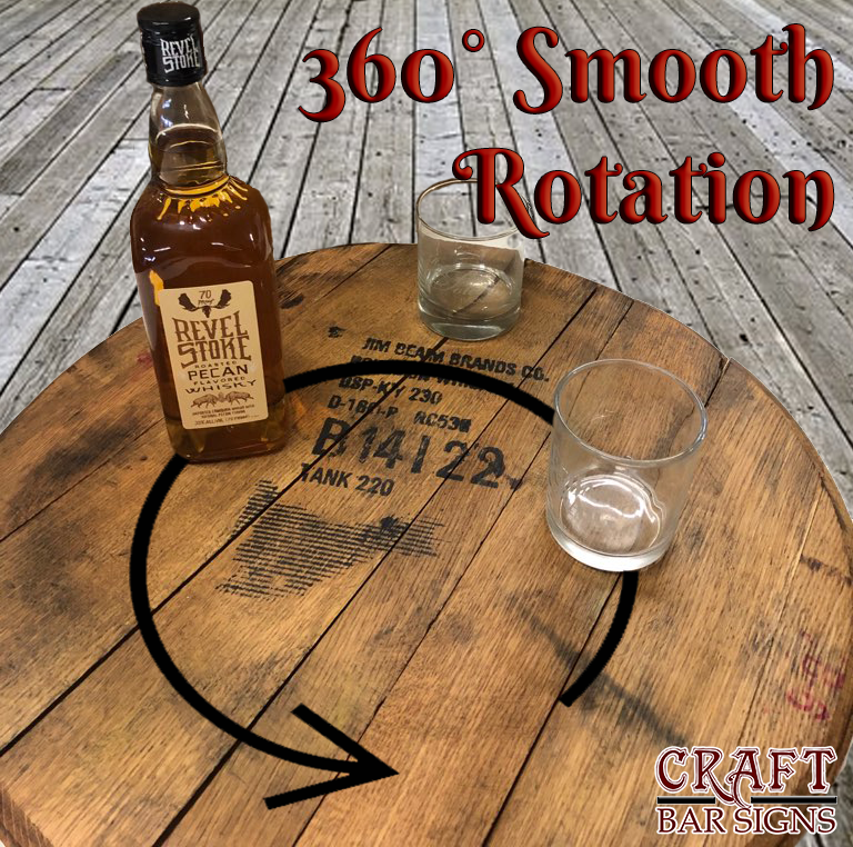 Craft Bar Signs | Lazy Susan - Full Custom Rustic Home Decor - Features
