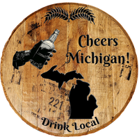 Rustic Home Bar Sign - Cheers! Drink Local - Choose your State - Craft Bar Signs